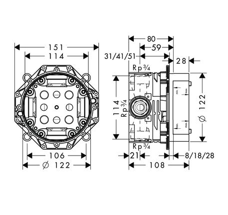 Bộ trộn bồn tắm âm AXOR Citerrio E 589.54.808